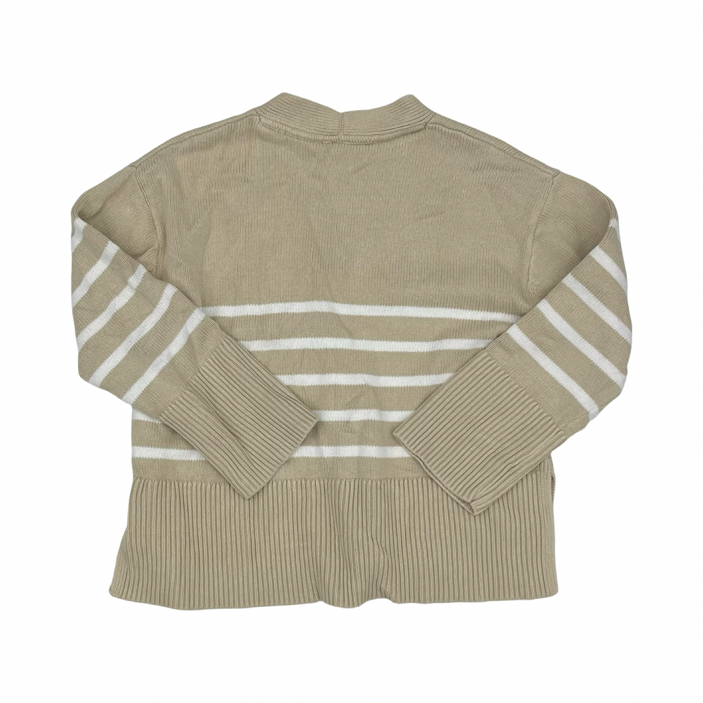 Sweater Cardigan By Gap In Tan & White, Size:M