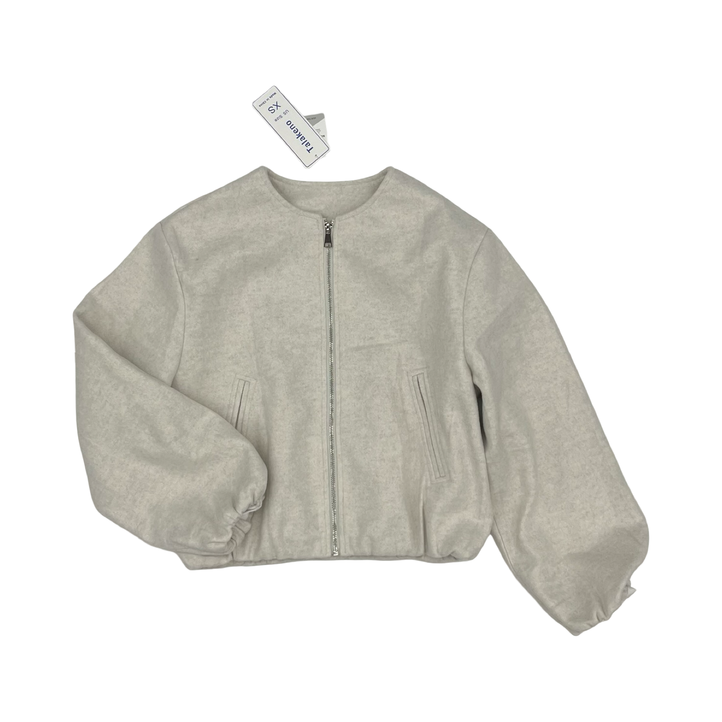 Jacket Moto Leather By Clothes Mentor In Grey, Size:Xs