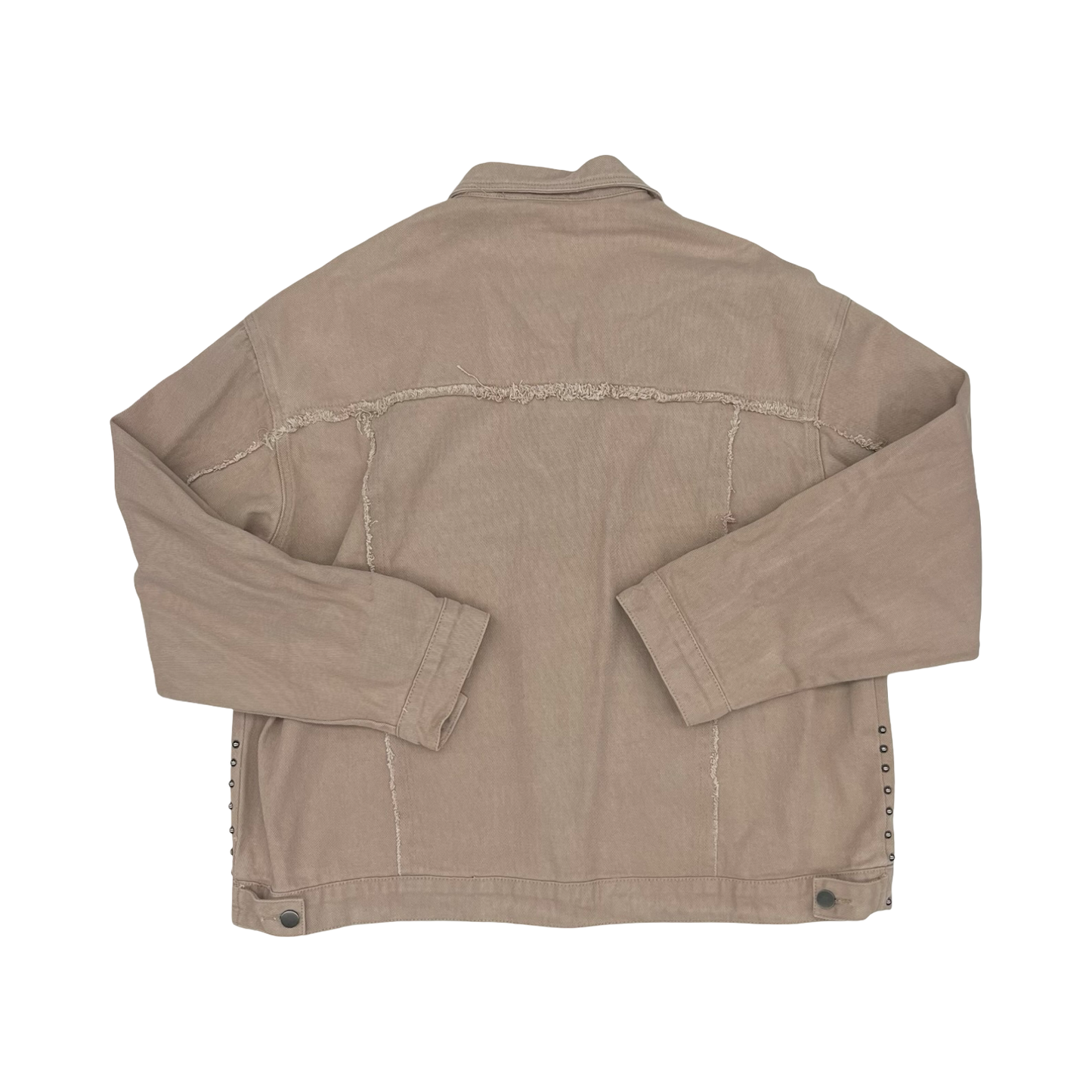 Jacket Denim By Savanna Jane In Tan Denim, Size:2X