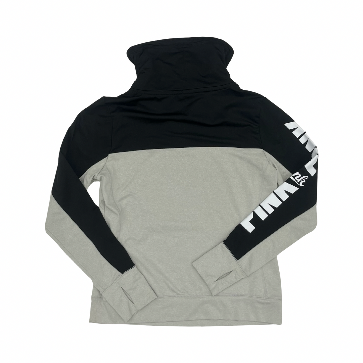 Sweatshirt Collar By Pink In Black & Grey, Size:L