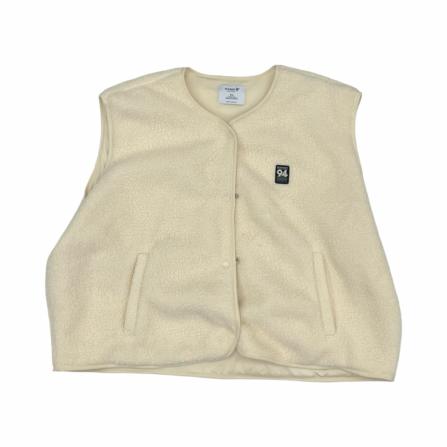 Vest Faux Fur & Sherpa By Old Navy In Cream, Size:Xxl