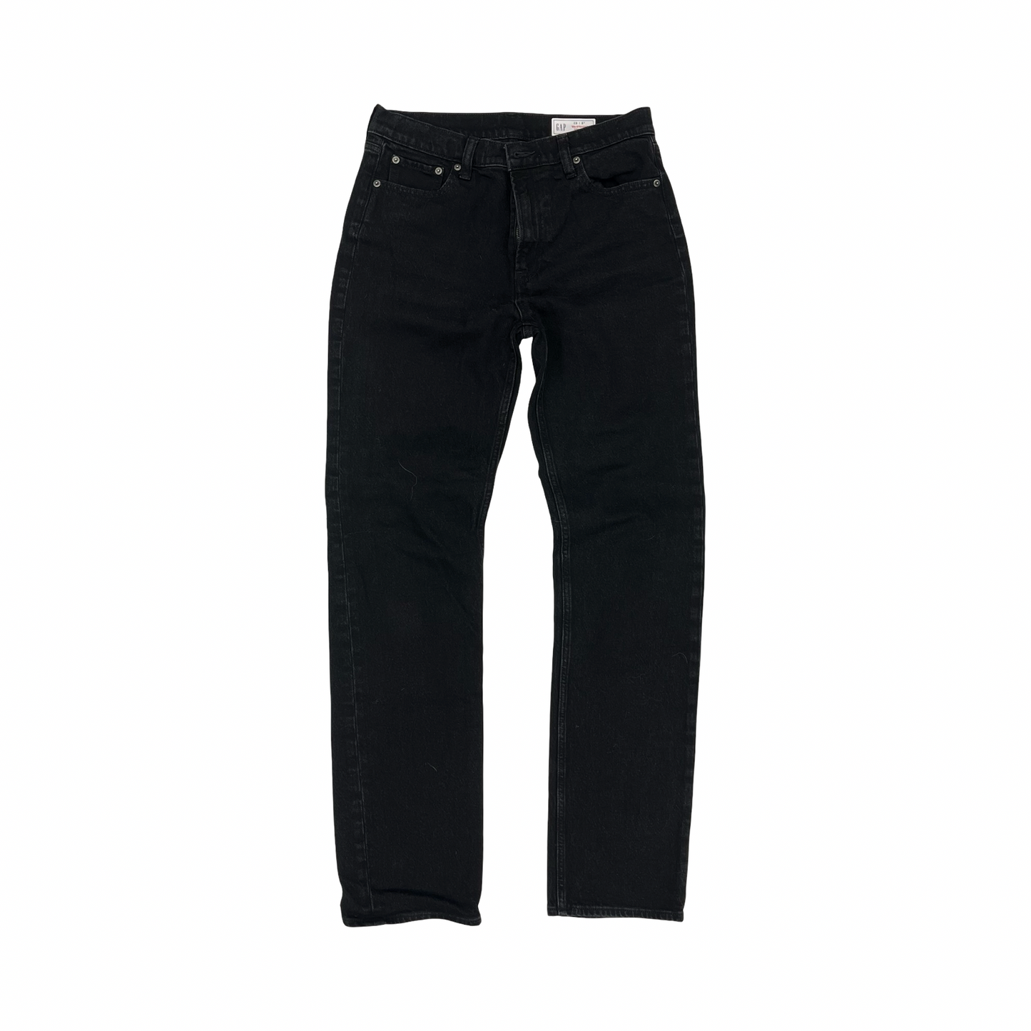 Jeans Straight By Gap In Black Denim, Size:8L