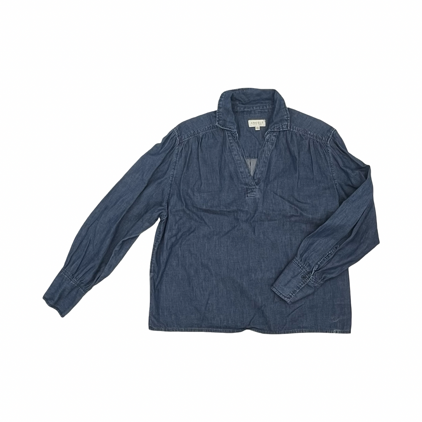 Blouse Ls By Angels In Blue Denim, Size:Xl