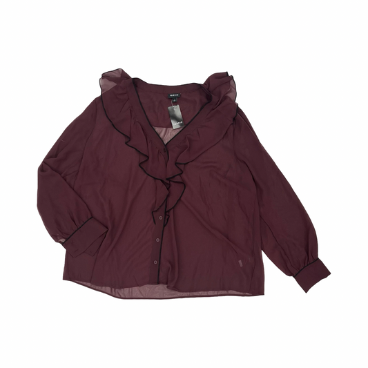 Blouse Ls By Torrid In Red, Size:1X