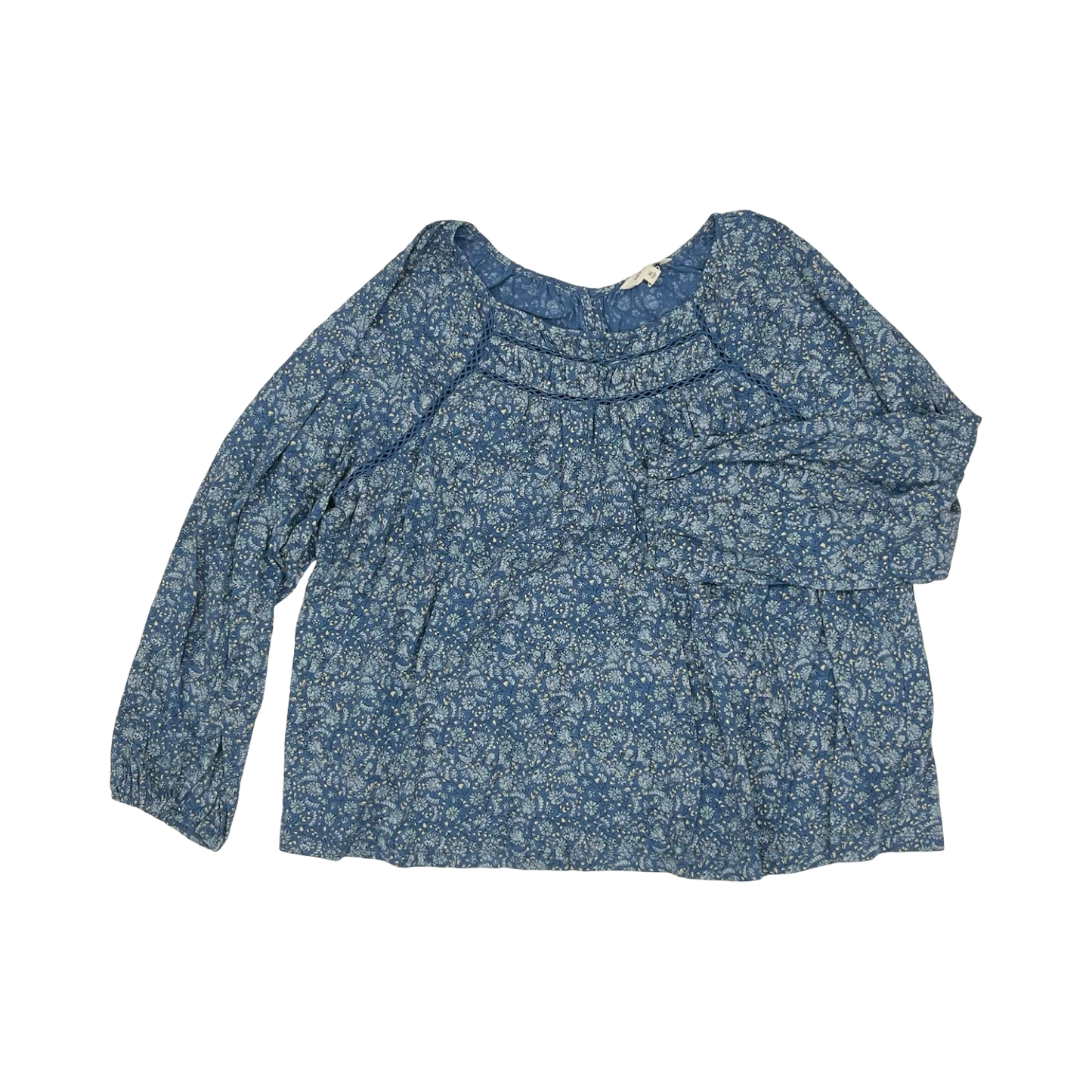 Blouse Ls By Lucky Brand In Blue, Size:Xl