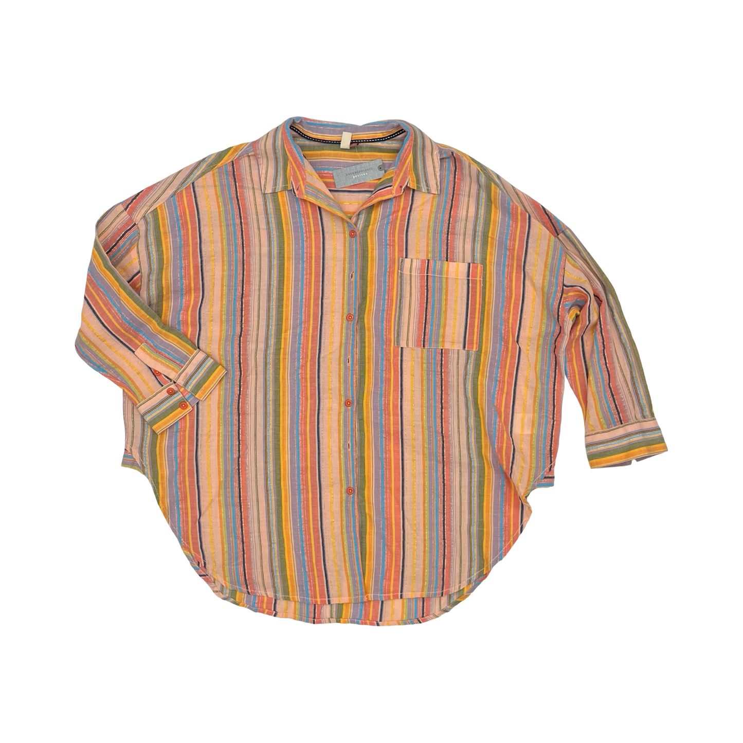 Blouse Ls By Anthropologie In Multi, Size:Lp