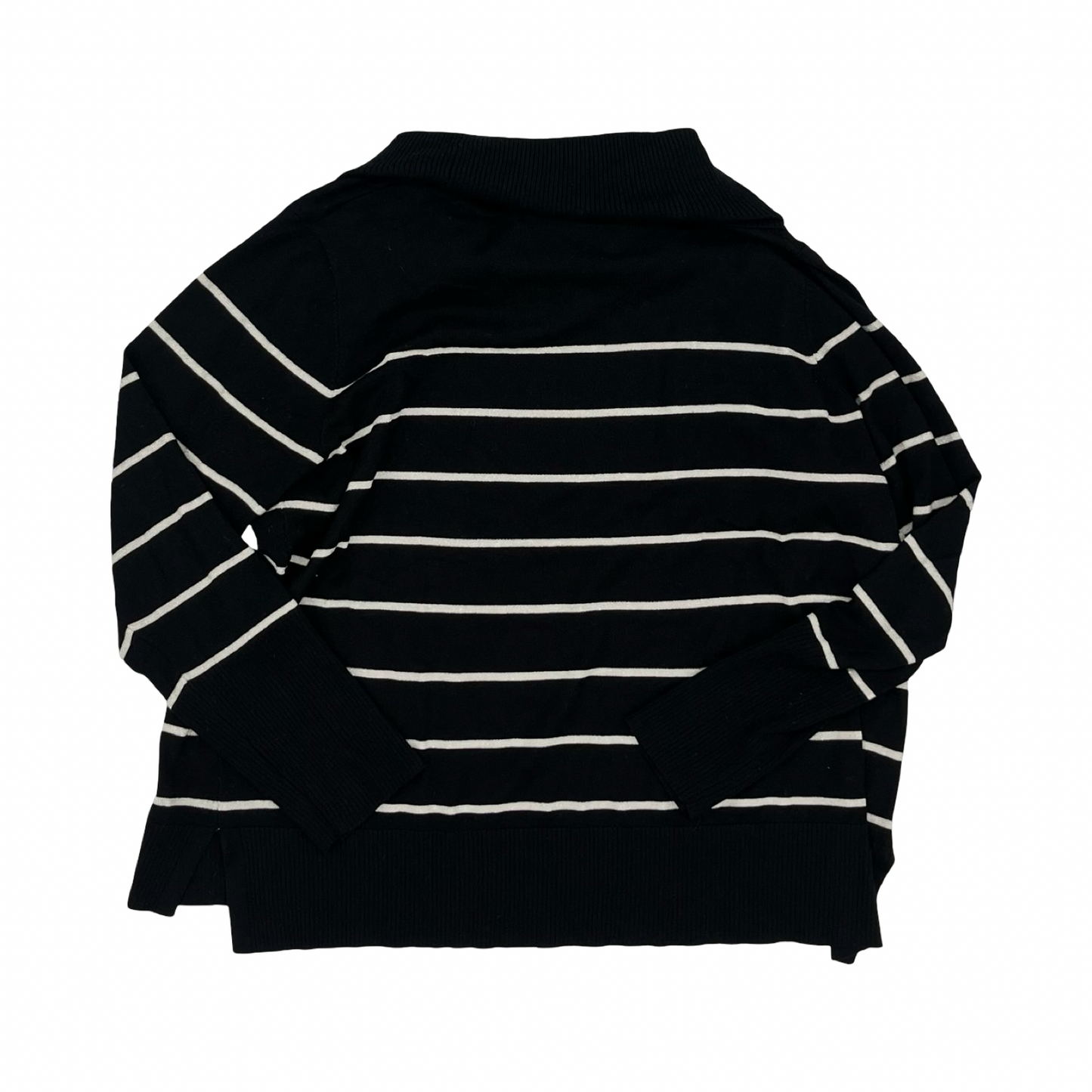 Sweater By Cable And Gauge In Black & Cream, Size:1X