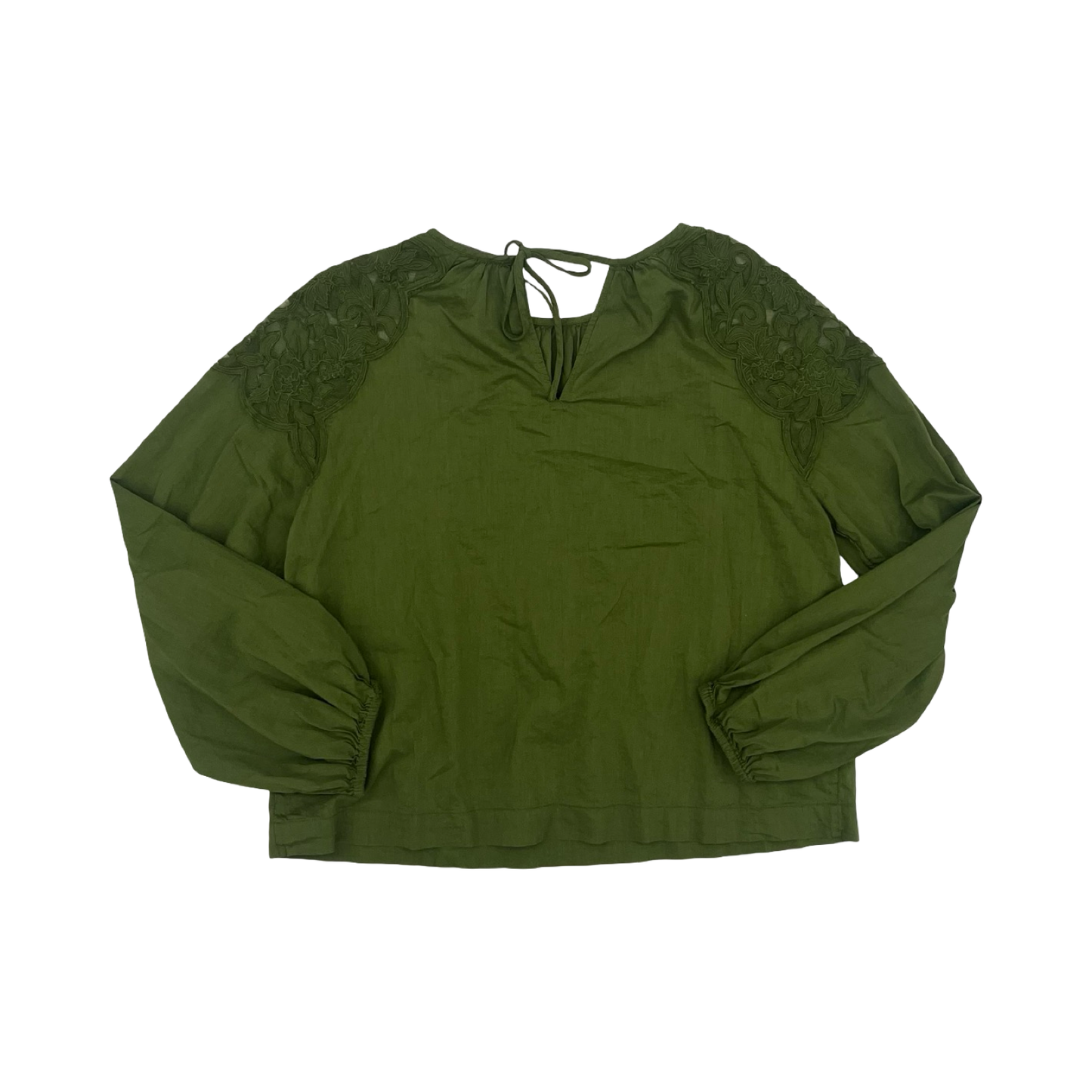 Blouse Ls By Loft In Green, Size:M