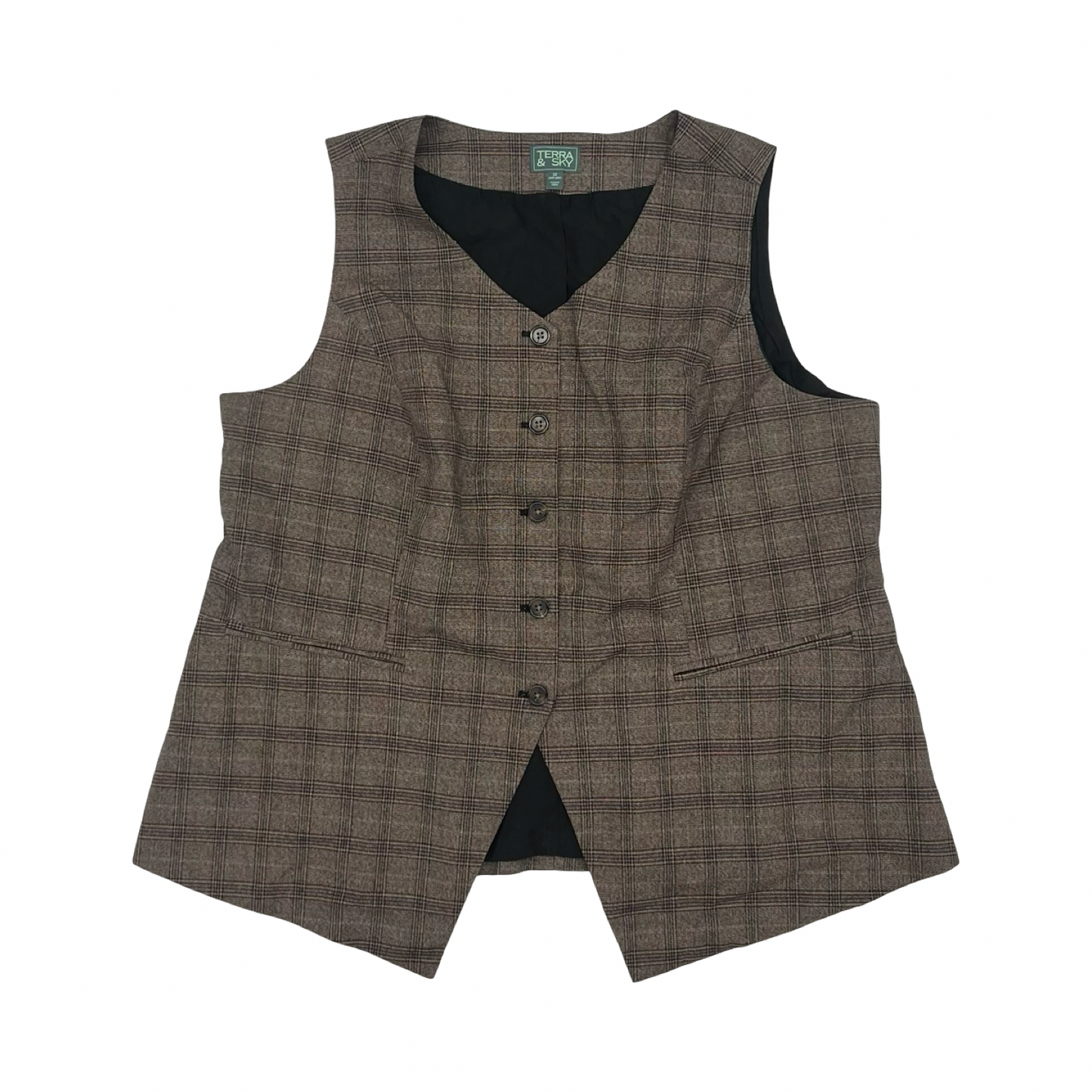 Vest Other By Terra & Sky In Brown, Size:1X