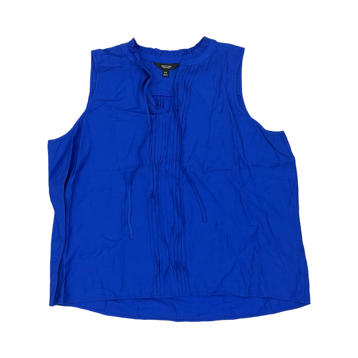 Blouse Sleeveless By Simply Vera In Blue, Size:Xxl