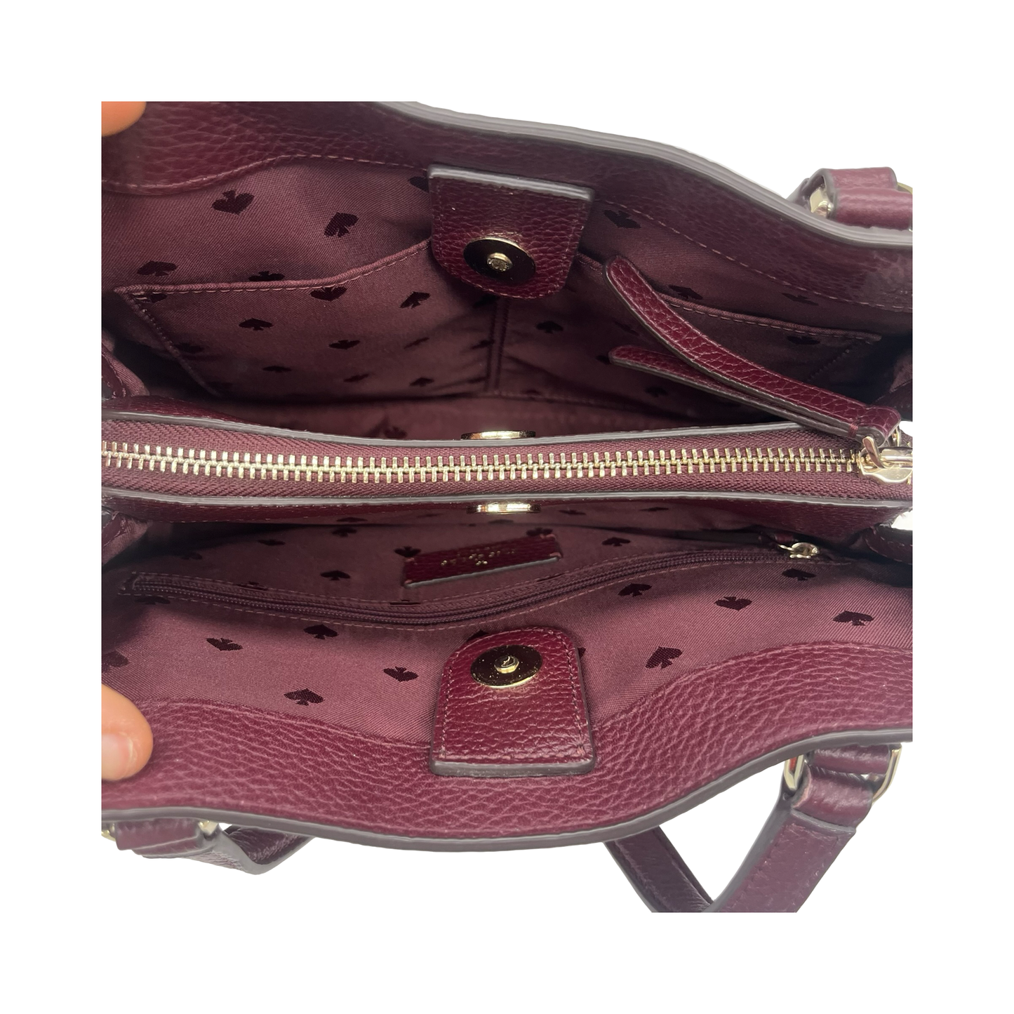 Crossbody Designer By Kate Spade In Maroon, Size:Small