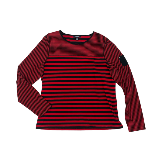 Top Ls Basic By Chaps In Black & Red, Size:Xxl