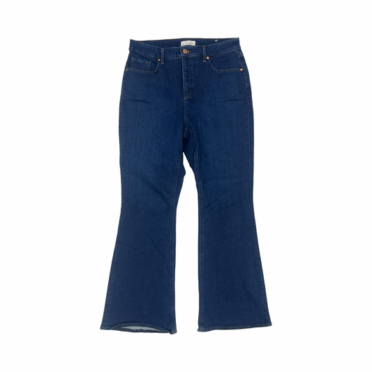 Jeans Flared By Loft In Blue Denim, Size:14