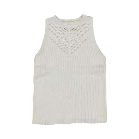 Vest Sweater By Loft In White, Size:M