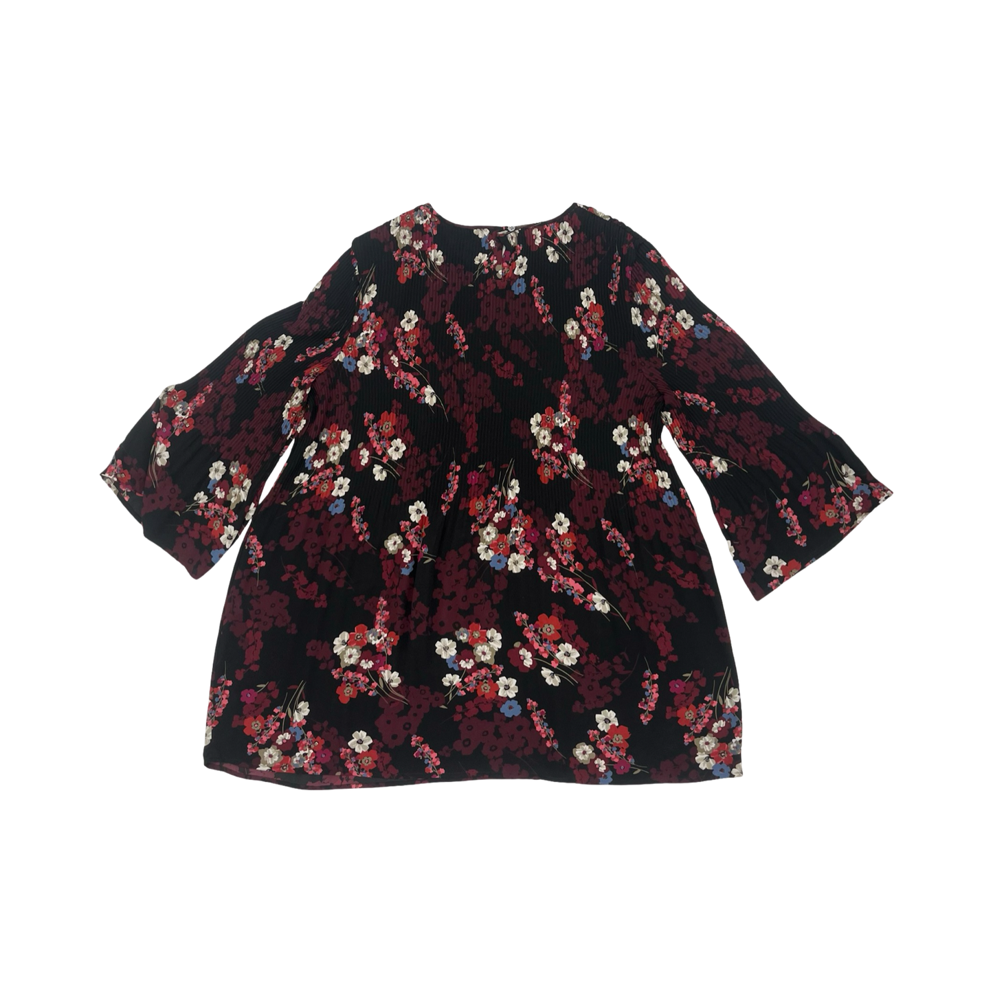 Blouse 3/4 Sleeve By J. Jill In Black & Red, Size:L