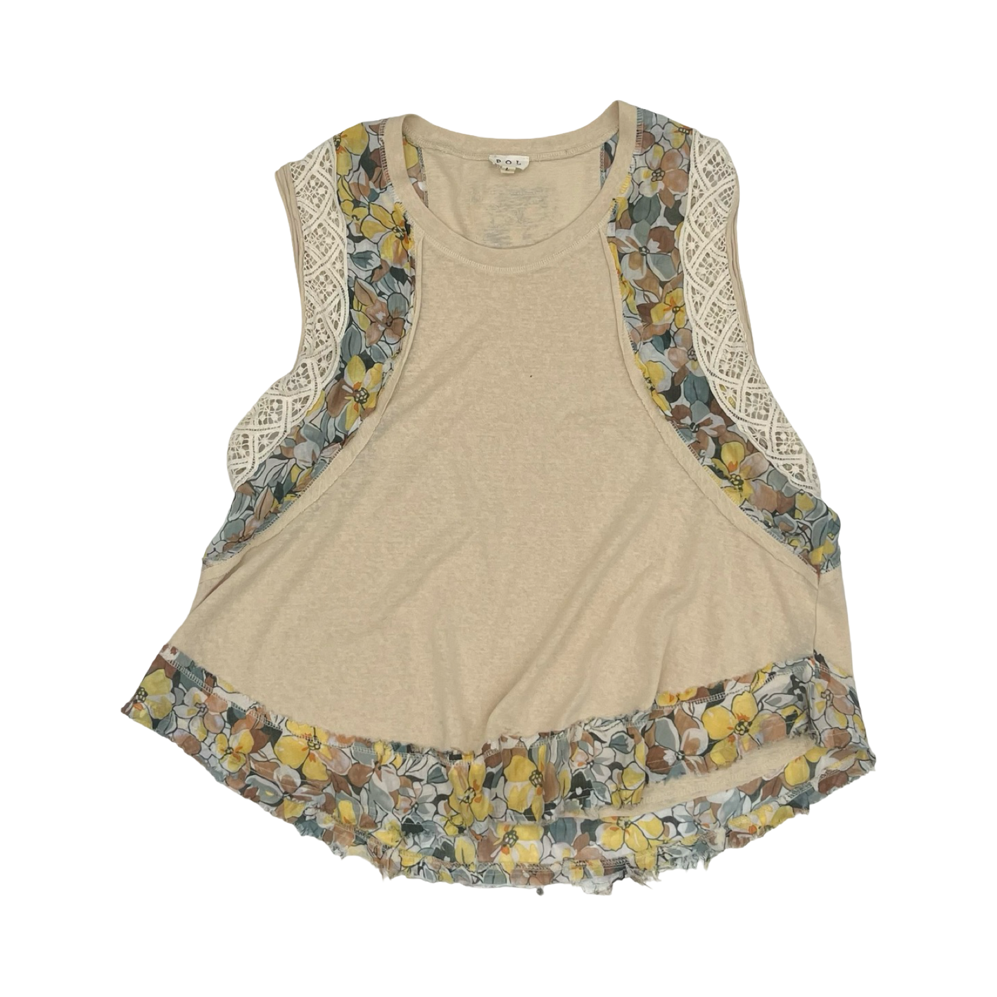 Top Sleeveless By Pol In Floral Print, Size:L