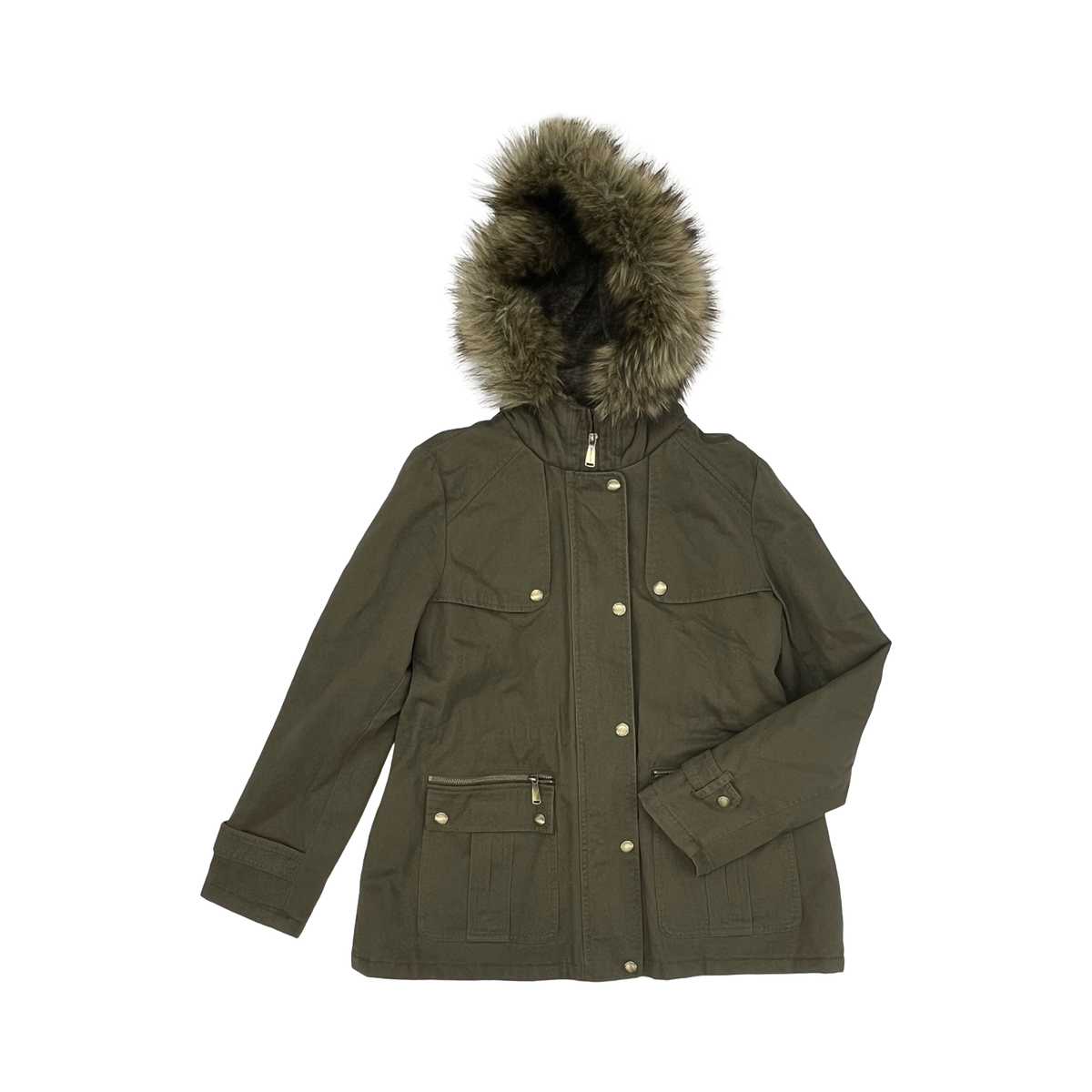 Coat Designer By Michael Kors In Green, Size:L