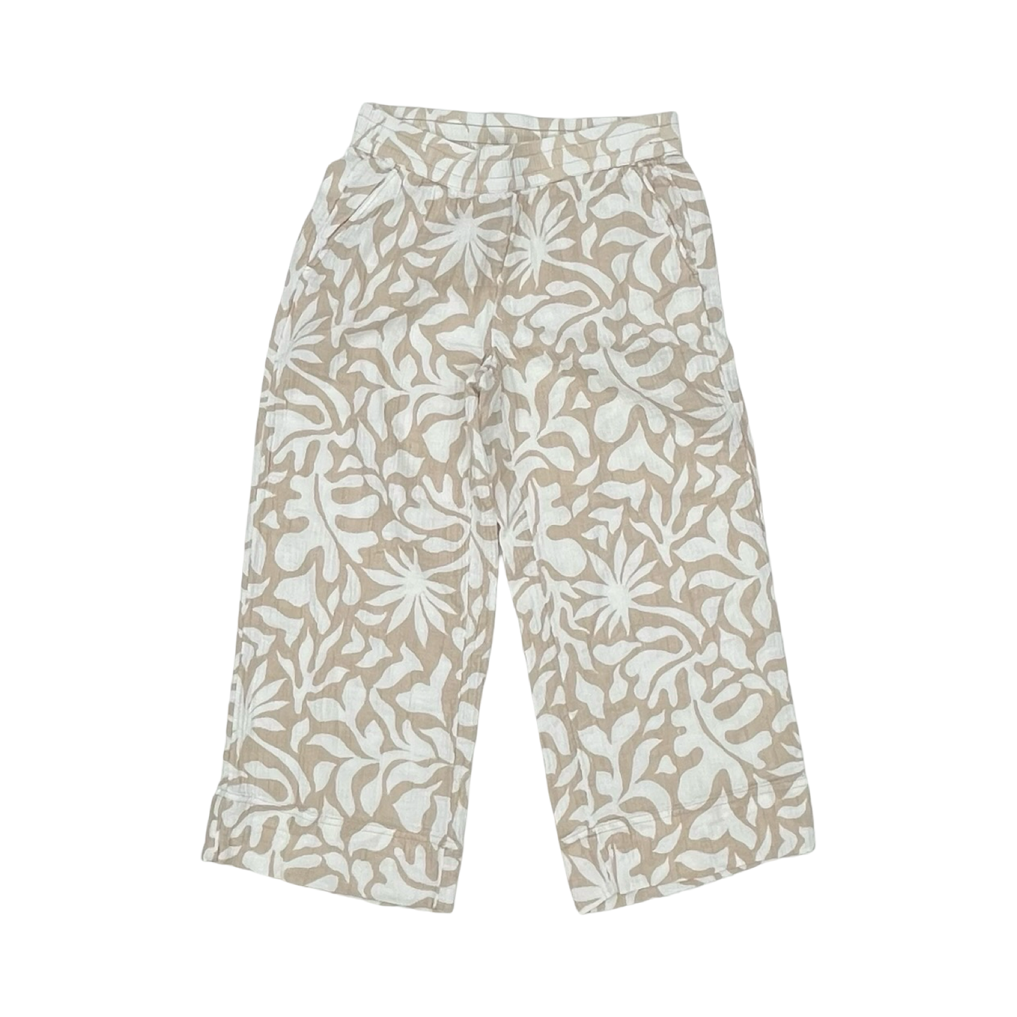 Pants Cropped By Lou And Grey In Tan & White, Size:M