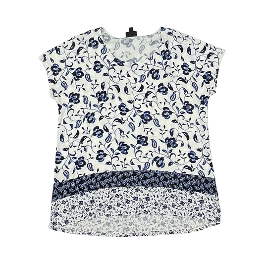 Blouse Ss By J. Jill In Blue & White, Size:M