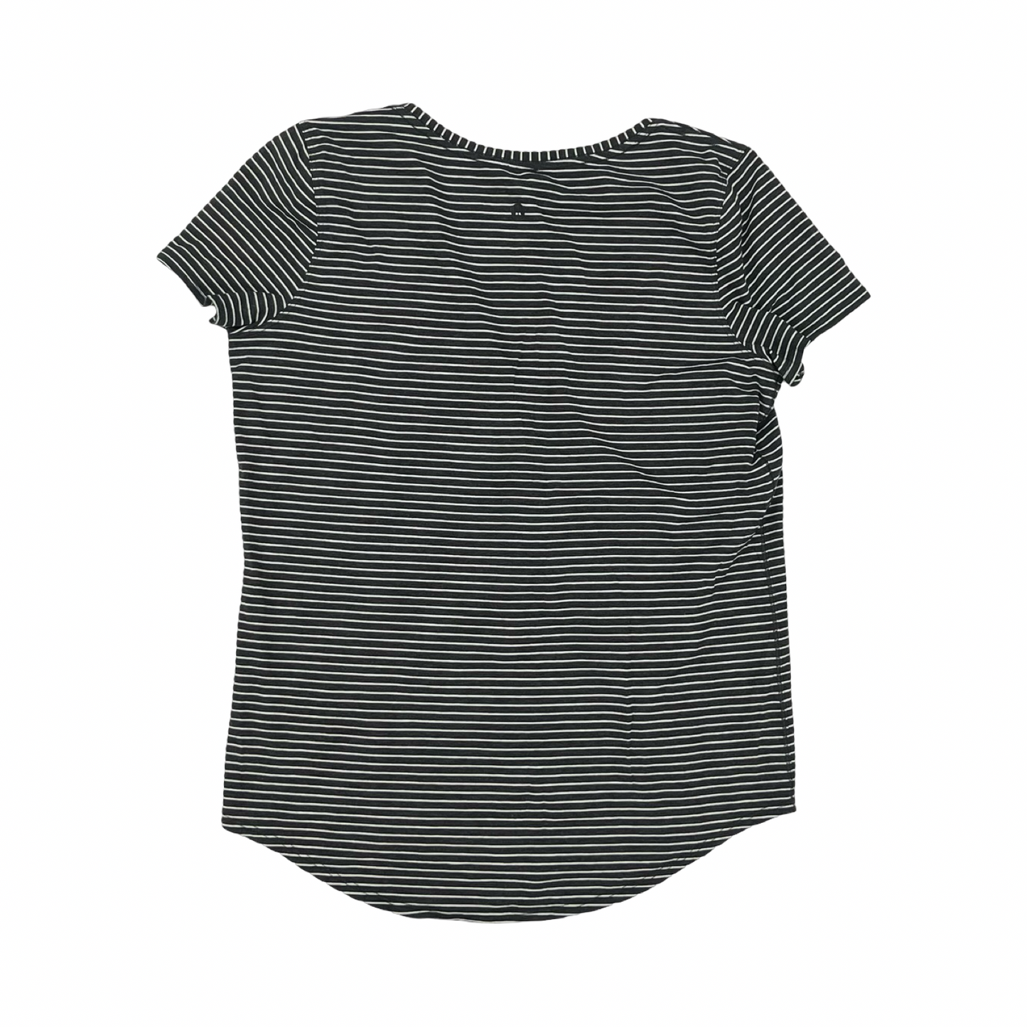Athletic Top Ss By Lululemon In Grey & White, Size:M