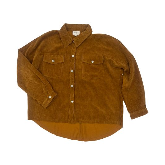 Jacket Shirt By Everly In Tan, Size:S