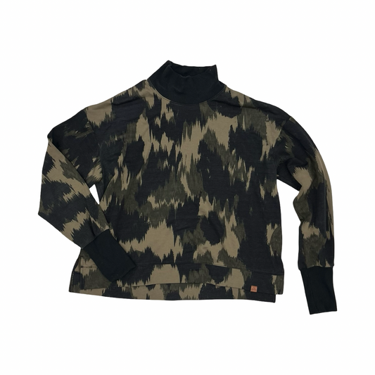 Athletic Top Ls Collar By Clothes Mentor In Black & Green, Size:L