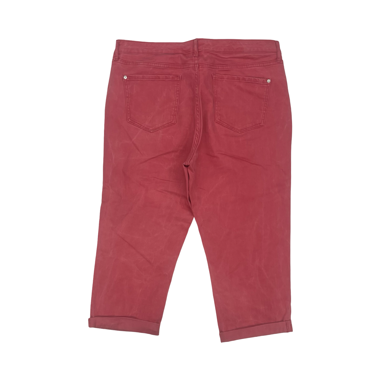 Pants Cropped By Nine West In Pink Denim, Size:14