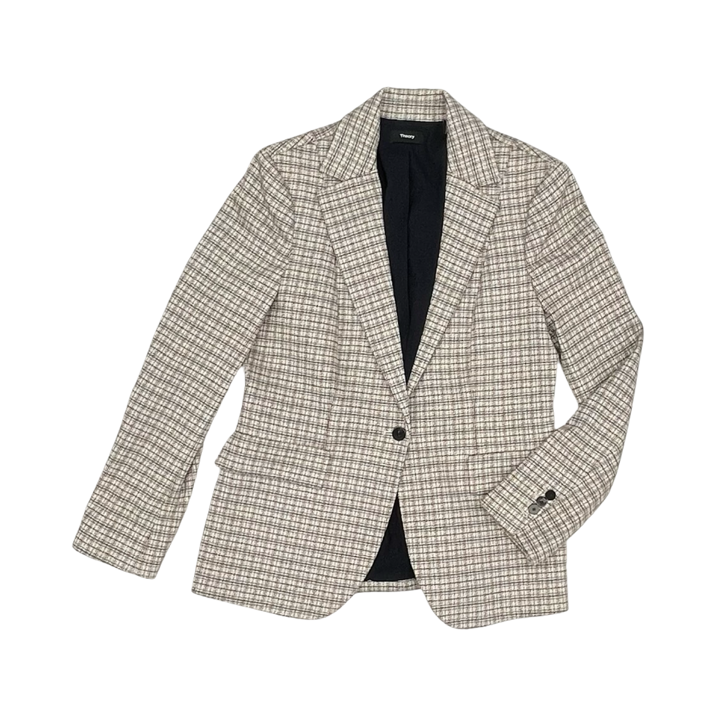 Blazer By Theory In Plaid Pattern, Size:M