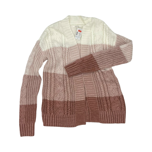 Sweater Cardigan By Maurices In Pink & White, Size:Xs