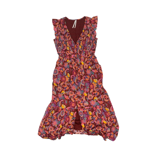 Dress Party Midi By Anthropologie In Floral Print, Size:Xs