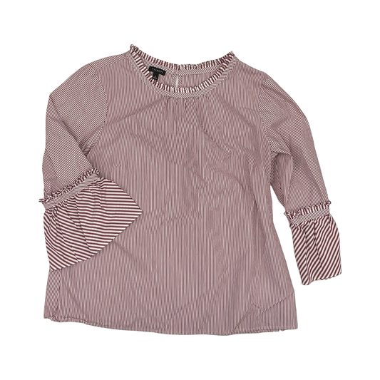 Blouse 3/4 Sleeve By Talbots In Red & White, Size:L