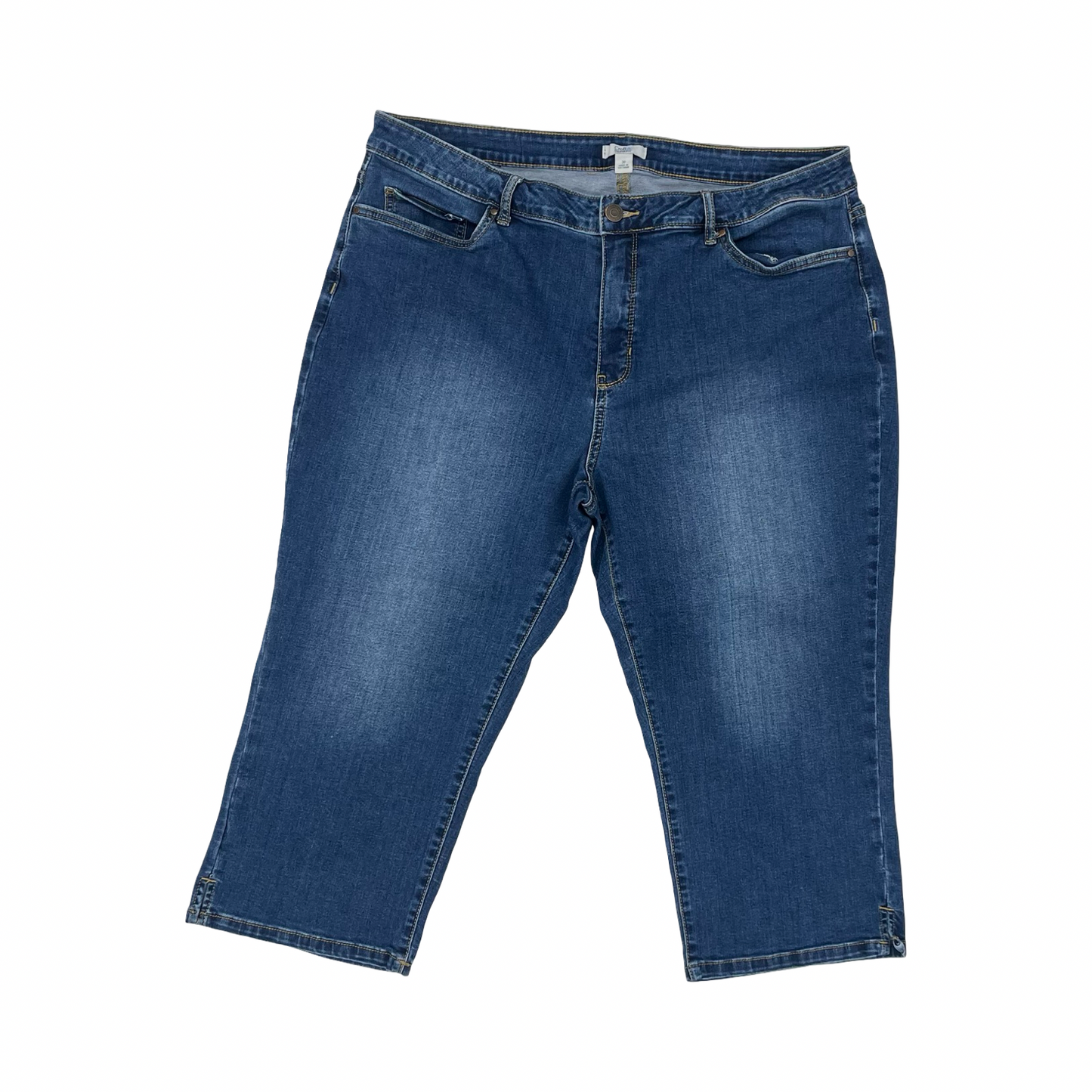 Jeans Cropped By Croft And Barrow In Blue Denim, Size:20