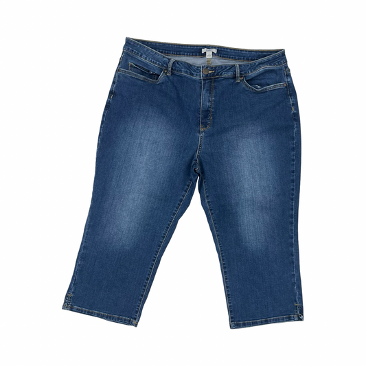 Jeans Cropped By Croft And Barrow In Blue Denim, Size:20