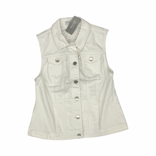 Vest Other By Christopher And Banks In White Denim, Size:S