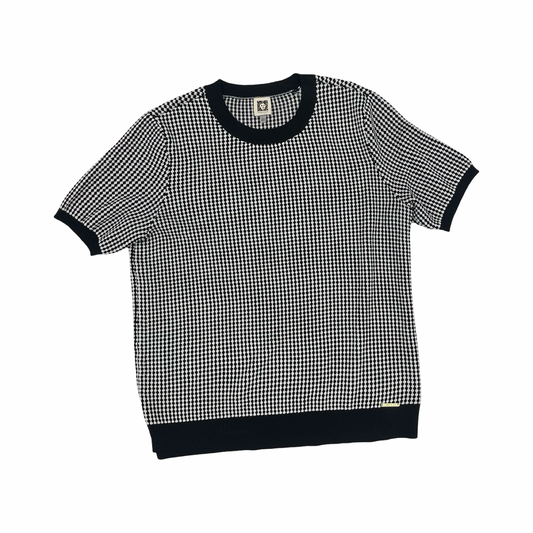 Sweater Ss By Anne Klein In Black & Cream, Size:L