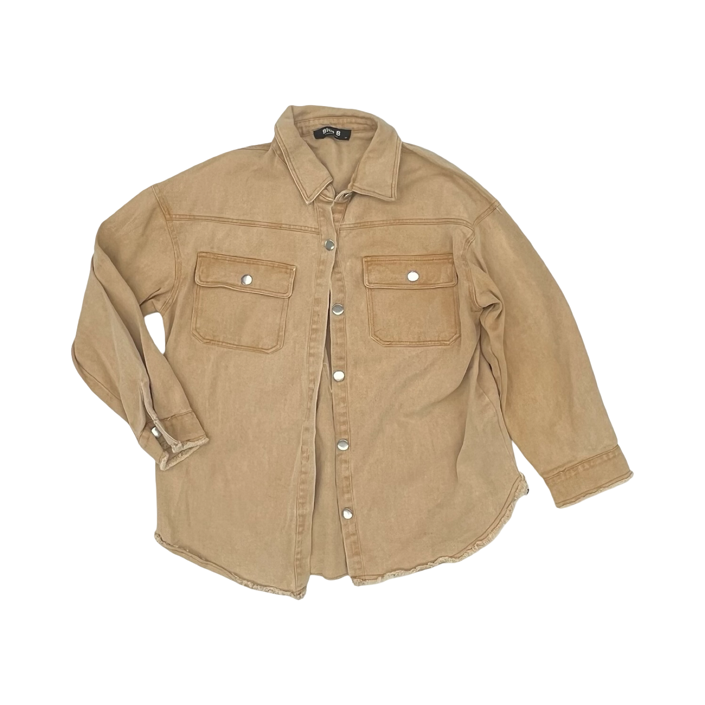 Jacket Denim By Blue B In Brown Denim, Size:M