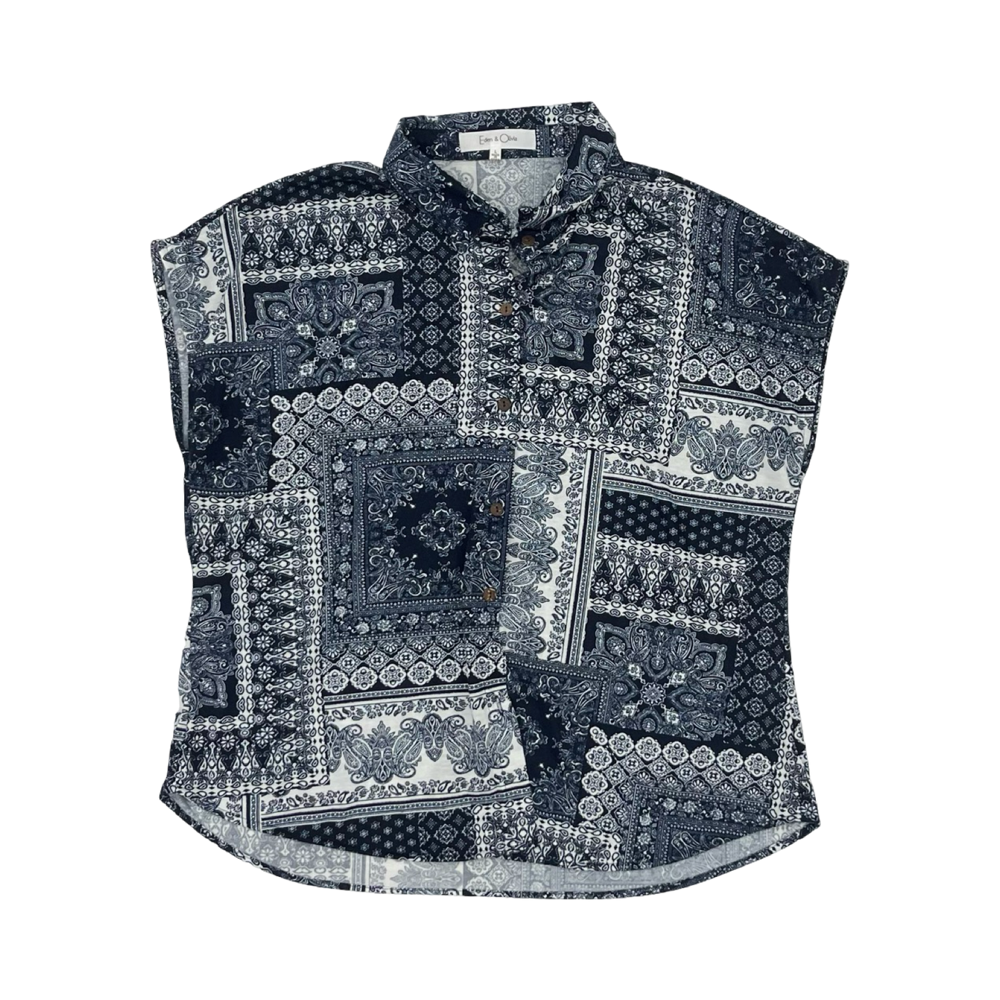 Top Ss By Eden & Olivia In Blue & White, Size:L
