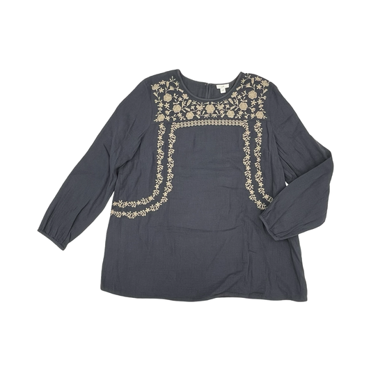 Blouse Ls By J. Jill In Blue, Size:L