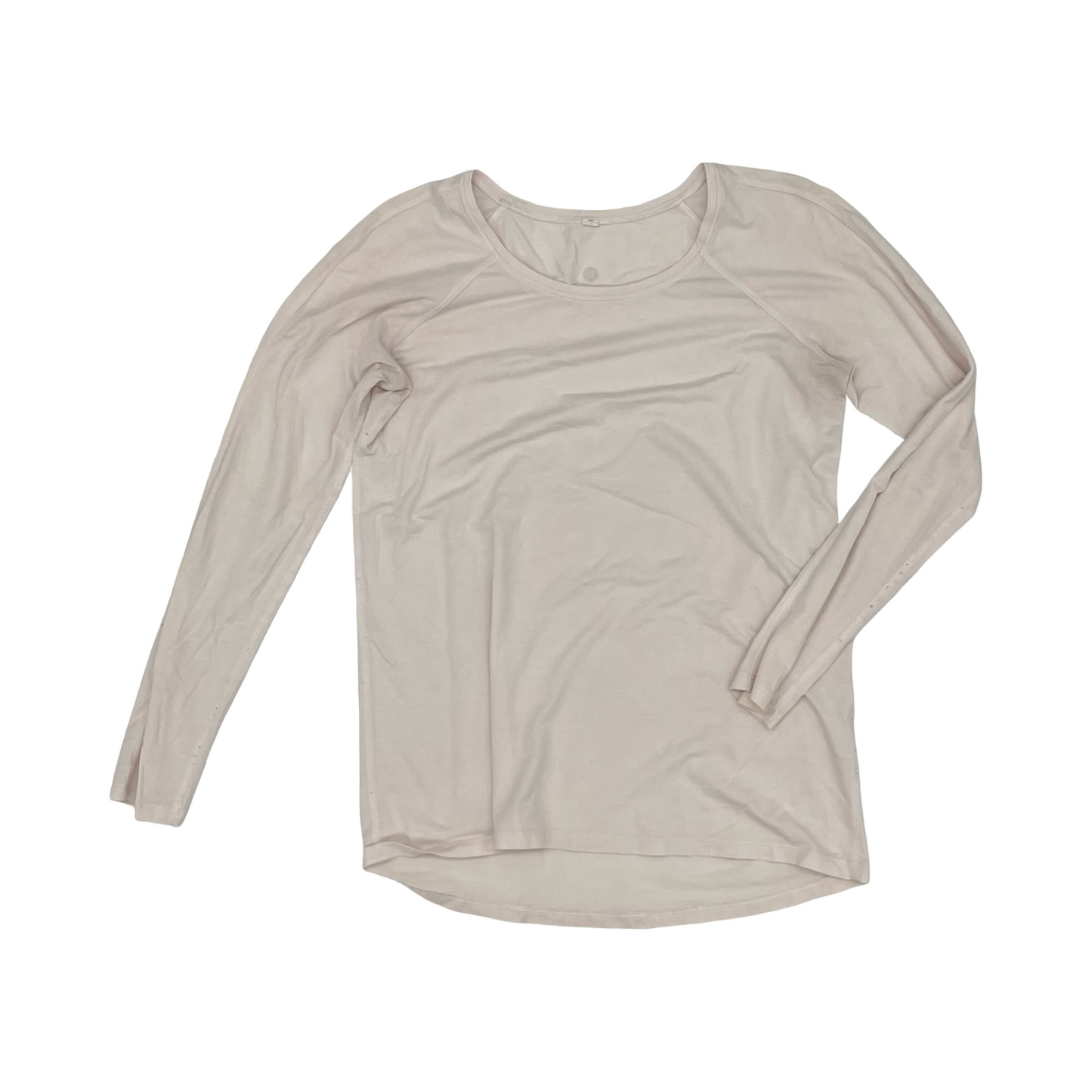 Athletic Top Ls Collar By Lululemon In Pink, Size:M