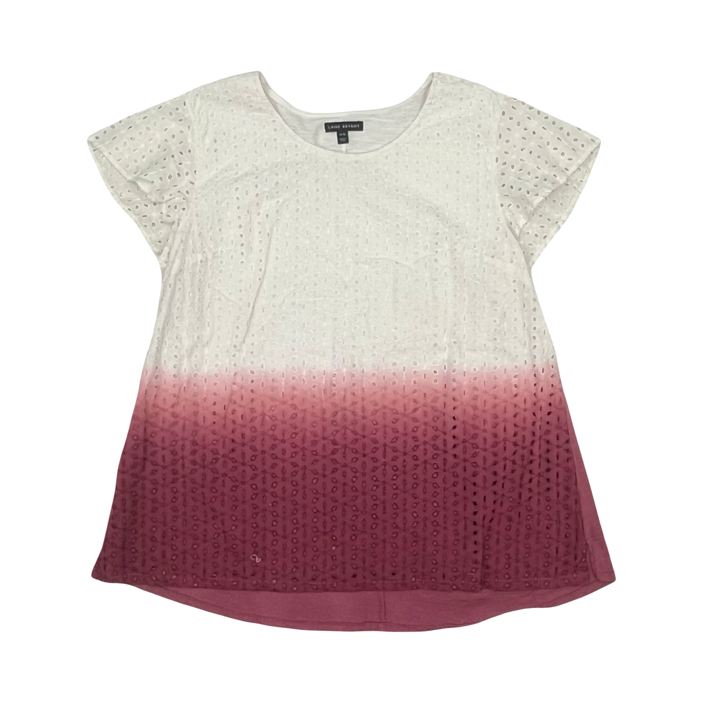 Top Ss By Lane Bryant In Pink & White, Size:L