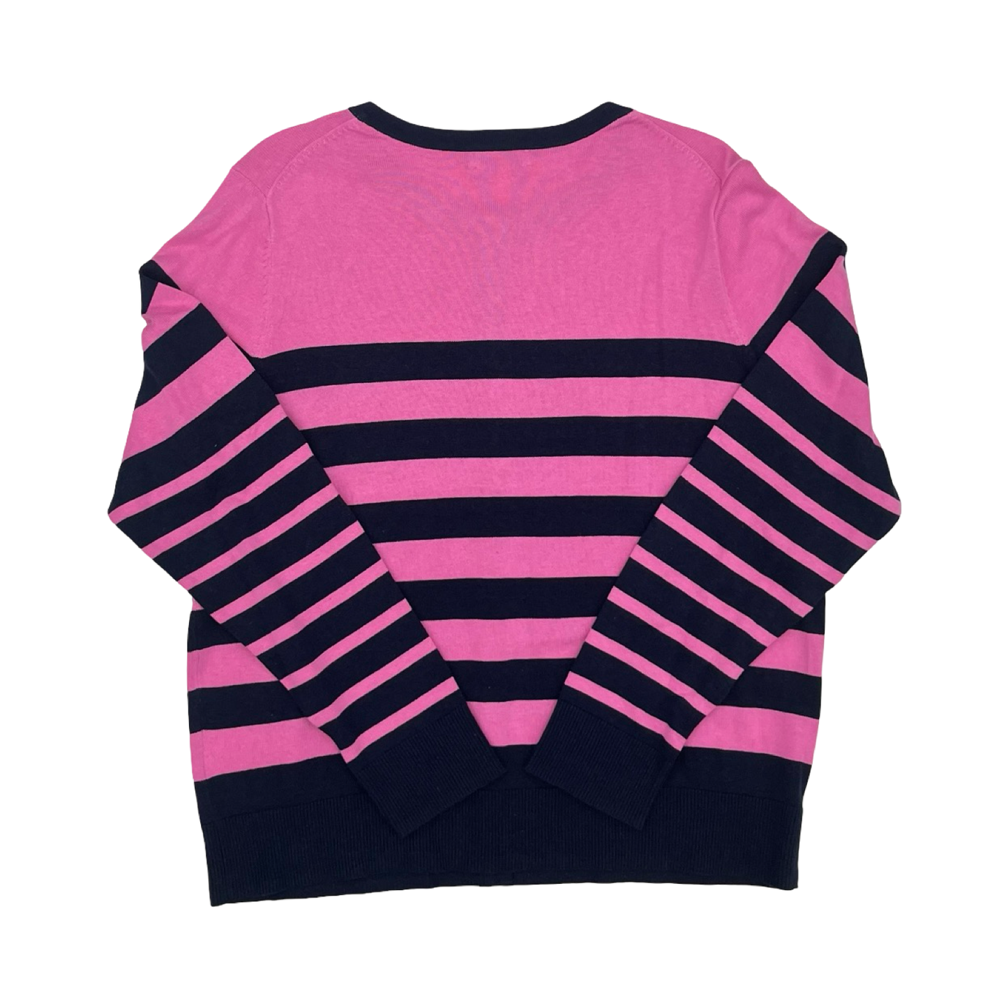 Sweater Cardigan By Charter Club In Blue & Pink, Size:Xl