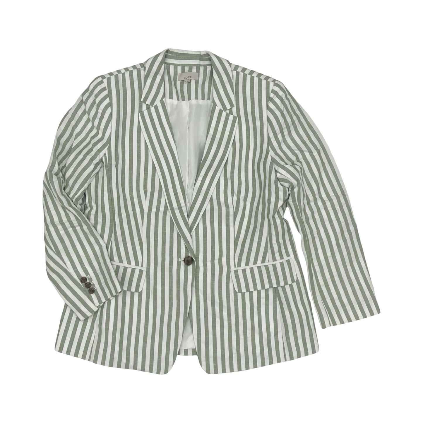 Blazer By Loft In Green & White, Size:L
