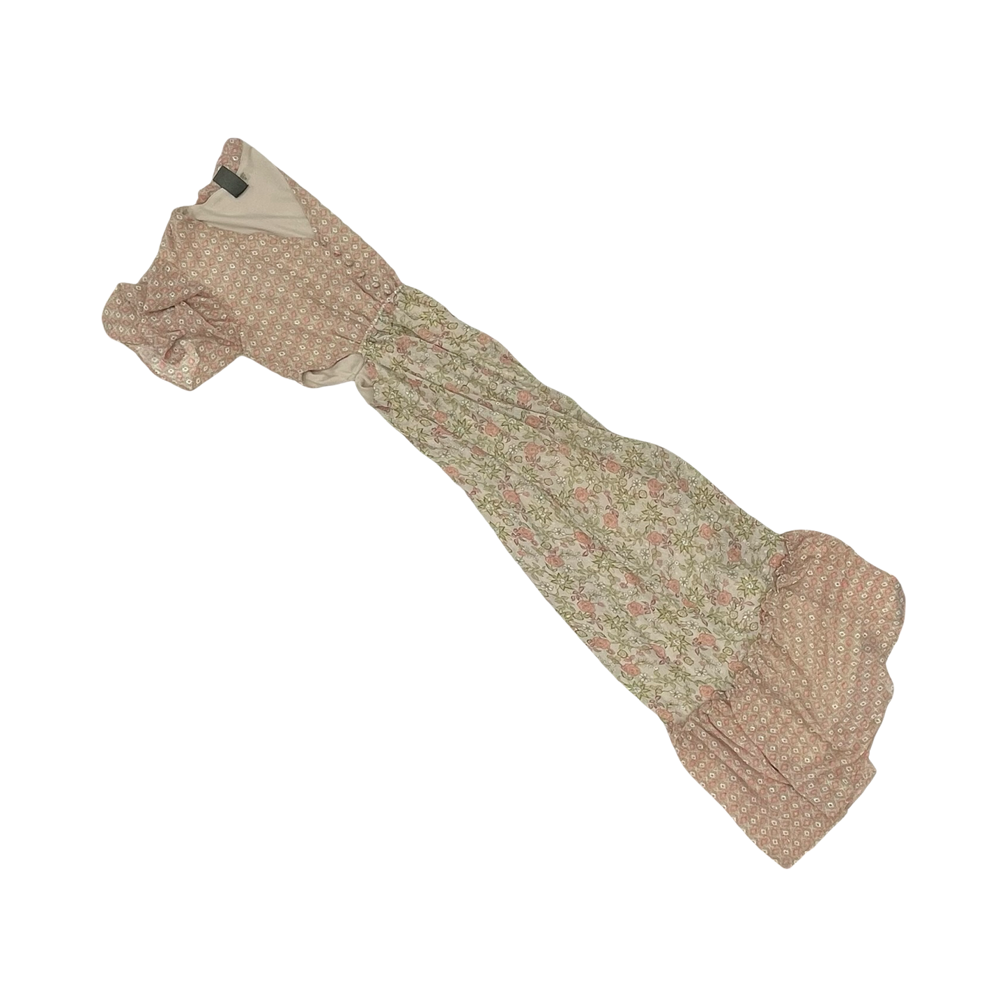 Dress Party Long By Taylor In Pink & Tan, Size:10