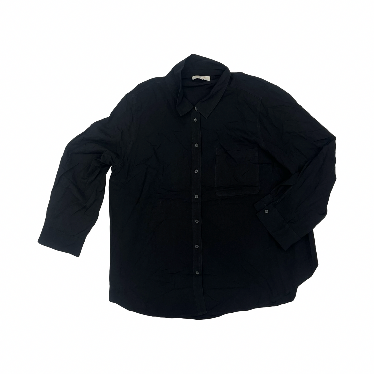 Blouse Ls By Clothes Mentor In Black, Size:3X