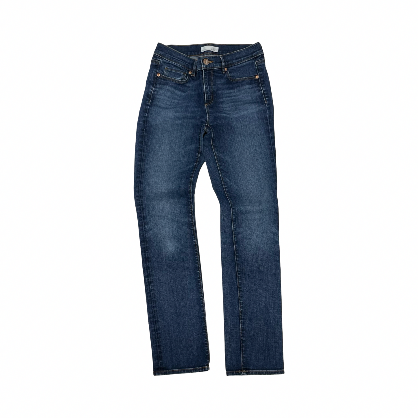 Jeans Straight By Loft In Blue Denim, Size:4