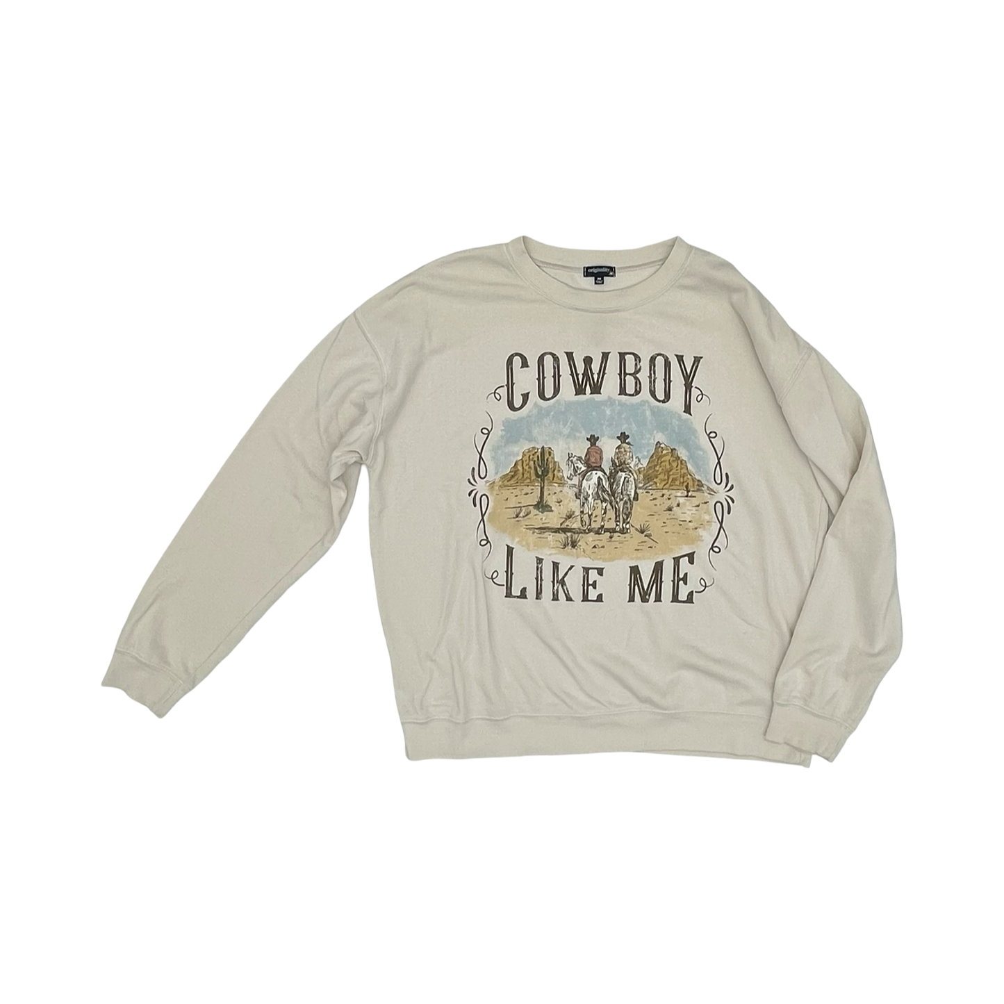 Sweatshirt Crewneck By Originality In Cream, Size:M