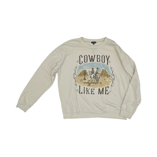Sweatshirt Crewneck By Originality In Cream, Size:M