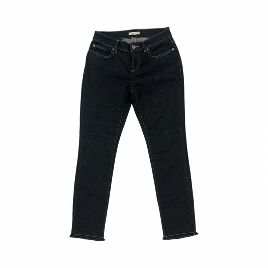 Jeans Skinny By Eileen Fisher In Black Denim, Size:4P