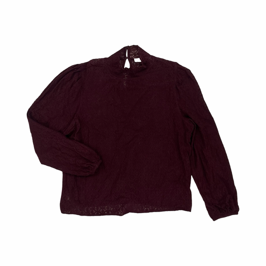 Blouse Ls By Loft In Red, Size:L