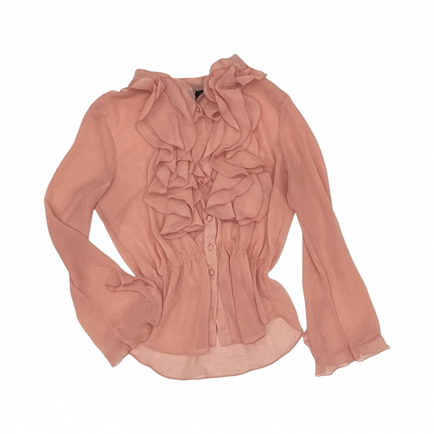 Blouse Ls By Bisou Bisou In Pink, Size:L